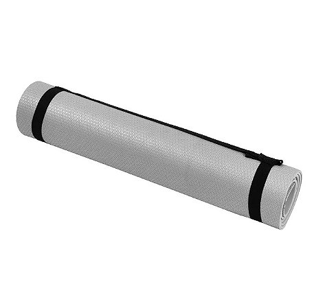 Colchonete Tapete Yoga Mat com Alça de Transporte Acte, Antiderrapante, Texturizado, Cinza