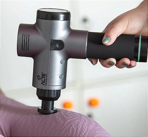 Pistola Massageador Profissional Massage Gun Prata Acte