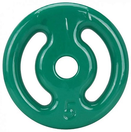 Anilha Vazada Emborrachada 5kg Verde