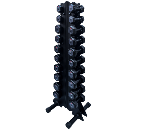 Torre p/ 20 Halteres Sextavados - Preto Laser