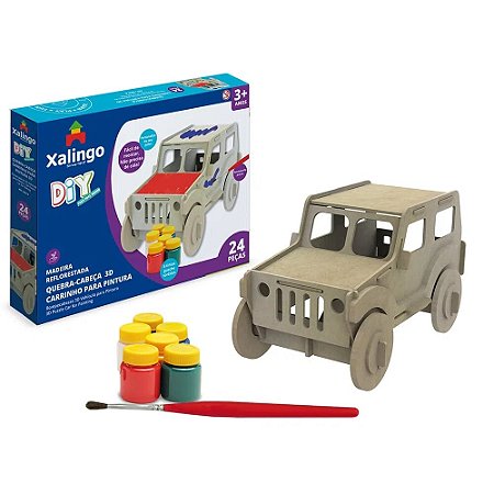 Quebra Cabeça Carrinho para Pintura 3D