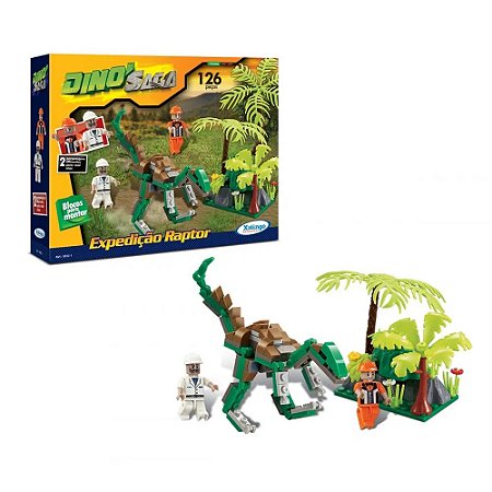 Blocos de Montar Dinossauro Expedição Raptor 126 peças