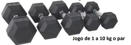 Halteres Sextavados Vulcanizados Oneal - Jogo de 1 a 10Kg o par
