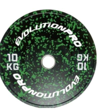 Anilha Olímpica Bumper Preto/Verde Evolution
