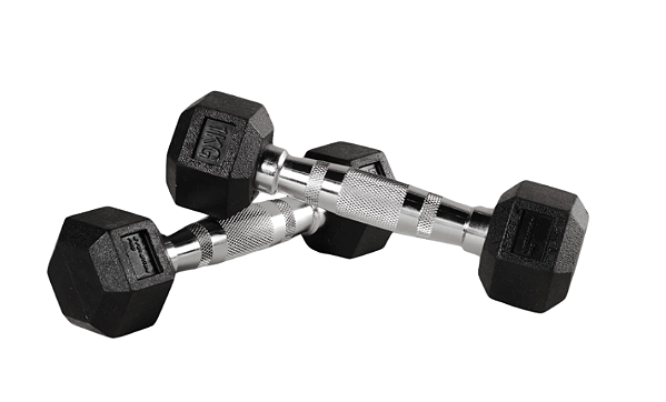 Halter Sextavado Emborrachado Evolution Fitness 15Kgs