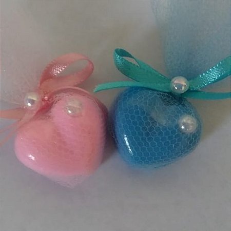 Mini Mini sabonete formato coração pérola