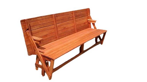 Banco Que Vira Mesa 2.00 CEDRO NA  COR MOGNO