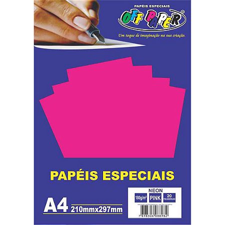 Papel Neon Pink A4 180g 20 Fls