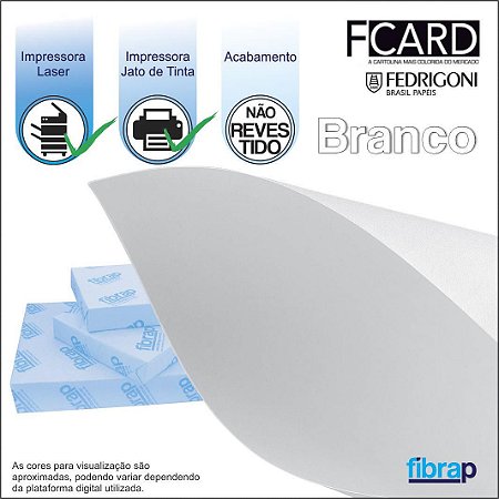 F Card Branco,  pacote 100fls.