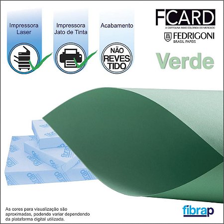 F Card Verde,  pacote 100fls.