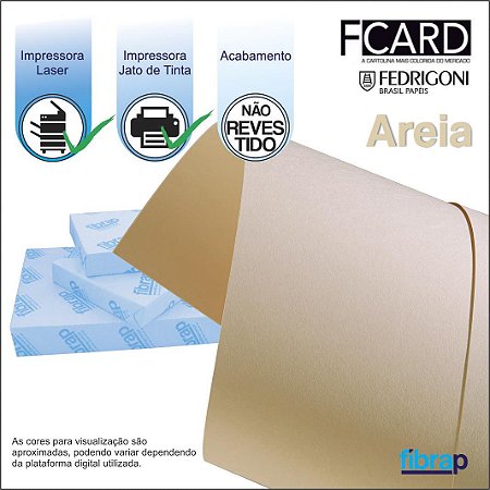 F Card Areia,  pacote 100fls.