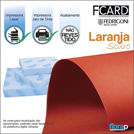 F Card Scuro Laranja,  pacote 100fls.