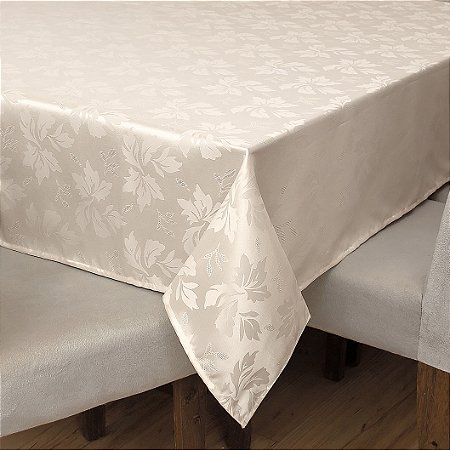 Toalha de Mesa 2,20 X 1,45 - 6 Lugares Jacquard Palha