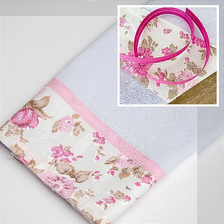 ARTESANATO DIY - KIT PARA PANO DE PRATO FLOWER PINK