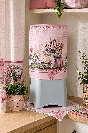 Capa P/ Galão 20 Litros Linda Estampa Páscoa Coelhinha Rosé