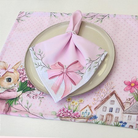 02 Lugar Americano 43cm x 35cm-  Coleção Coelhinha -Lançamento!