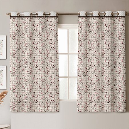 Cortina Simples 2,60m x 1,40m altura -Linda Estampa Digital Floral -Lançamento!