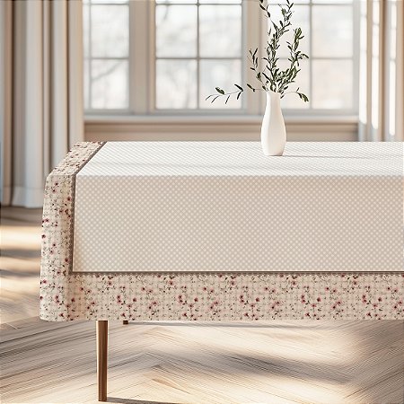 Toalha de Mesa 4 Lugares 1,45m x 1,35m Estampa Digital Floral
