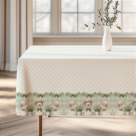 Toalha de Mesa 4 Lugares 1,45m x 1,35m Estampa Coleção Patinhos Digital