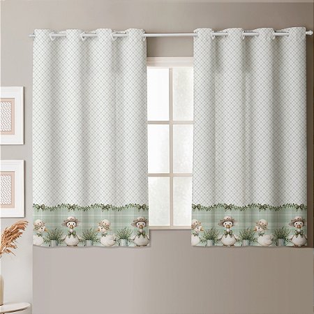 Cortina Cozinha Simples 2,20m x 1,40m - Coleção Patinhos Digital