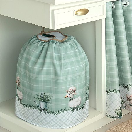 Capa Para Botijão de Gás Cozinha - Estampa Digital Patinhos Xadrez