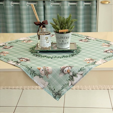 Toalha de Chá quadrada 0,60cm x 0,60cm - Estampa Digital Patinhos