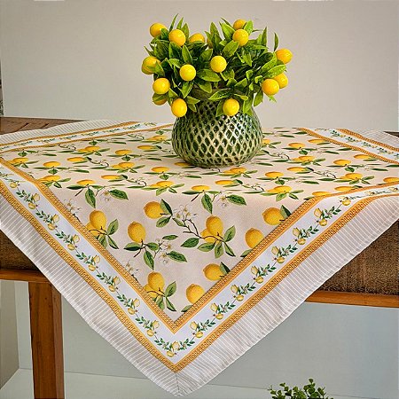 Toalha de Chá quadrada 0,60cm x 0,60cm - Estampa Digital Limão