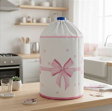 CAPA PARA GALÃO DE ÁGUA 20 LITROS INVERTIDO - COLEÇÃO LAÇO ROSA