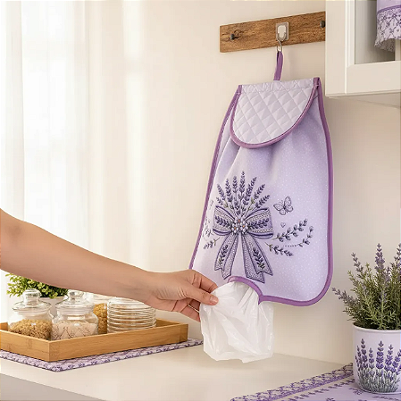 Puxa Saco /Guarda Sacolas - Estampa Digital Lavanda - Lançamento.