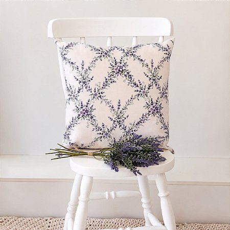 01 Capa Para Almofada Decorativa Estampa Digital Lavanda