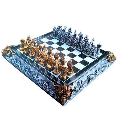 Jogos de tabuleiro de xadrez de metal de luxo retro internacional