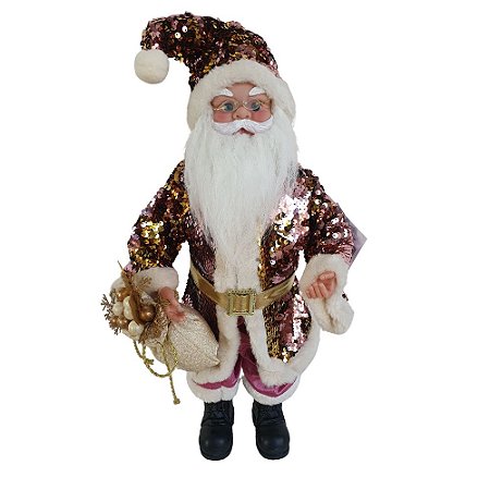 Comprar Guirlanda Natalina Papai Noel Rosa e Azul com Led 50cm - a