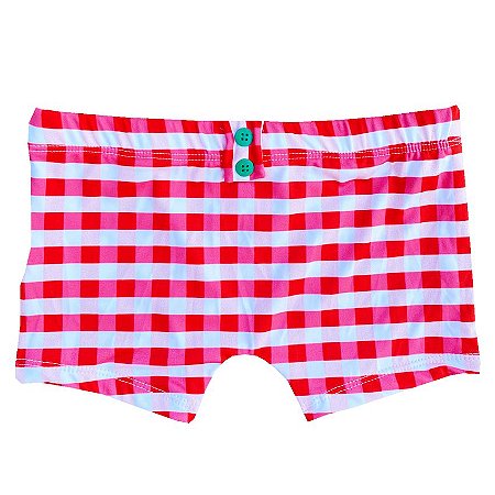 sunga  infantil  RETRÔ . estampa XADREZ ALGODÃO DE PREÁ  . OTA .