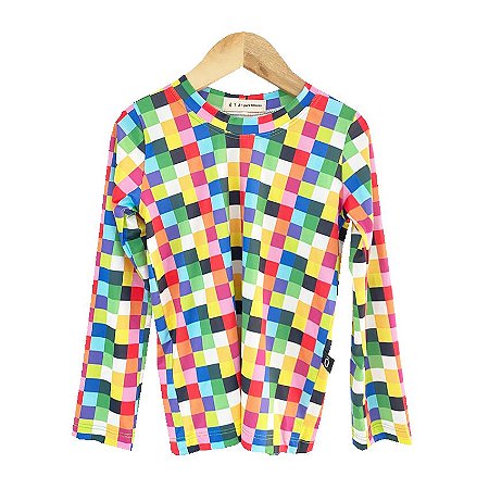 BLUSA DE PROTEÇÃO infantil . estampa XADREZ OS BICHOS DA DONA ÖTA . OTA .