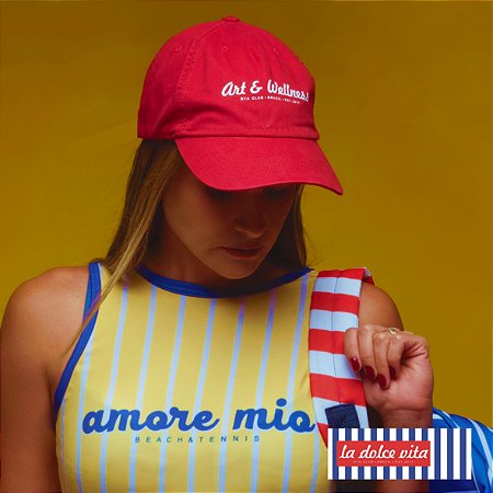 BONÉ  CASUAL_ DAD HAT_TENNIS_ BORDADO_ ESTAMPA_ ART & WELLNESS _RED
