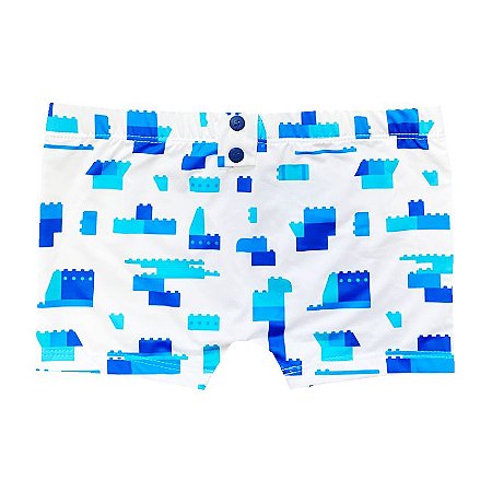 sunga  infantil  RETRÔ . estampa PLANETA BURUBLUE WHITE. OTA .