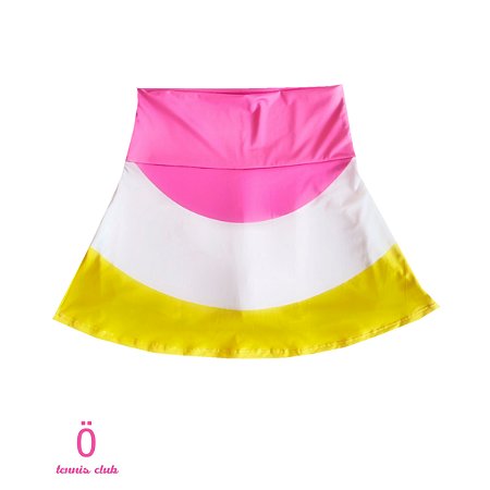 saia de TENNIS |RADU| .  estampa GEOMÉTRICOS AMARELO COM ROSA . ÖTA TENNIS CLUB