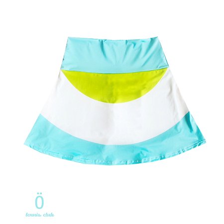 saia de TENNIS |RADU| .  estampa VERDE LIMÃO COM TURQUESA . ÖTA TENNIS CLUB