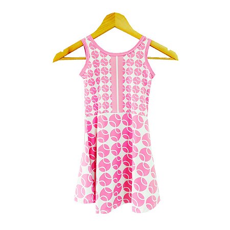vestido  de TENNIS | SERENA | .  estampa PINK BALL . OTA .