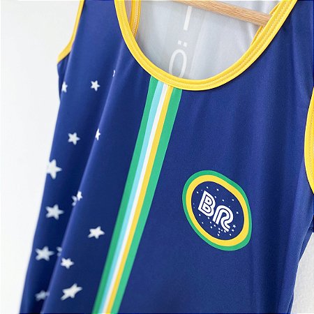 vestido  de TENNIS  E BEACH TENNIS | nadador  SLIM| .  estampa  BRASIL CELESTE . OTA .