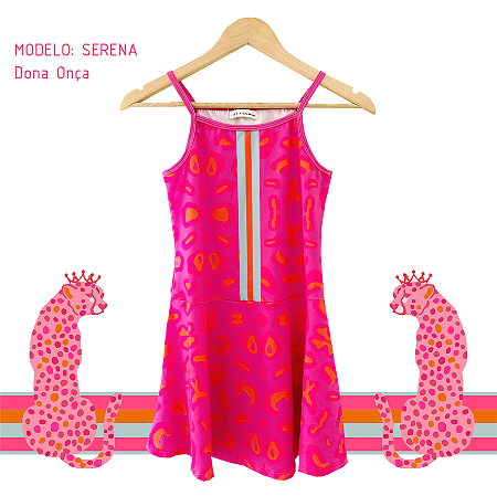 vestido  de TENNIS E BEACH TENNIS | SERENA| .  estampa DONA ONÇA . OTA TENNIS CLUB