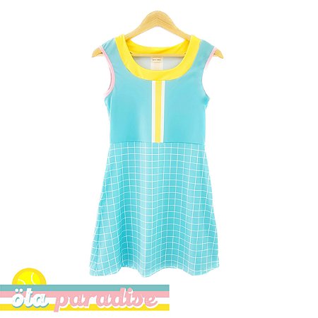 vestido  de TENNIS |BIA| .  estampa MINIMALISTA BLUE PARADISE  . ÖTA TENNIS CLUB