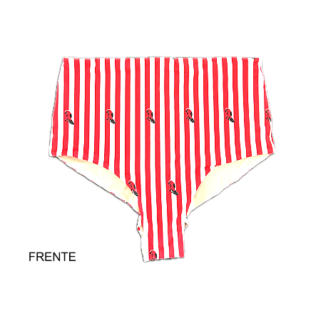 HOT PANT PARA BEACH TENISTA/SURF .  estampa TIÊ SANGUE - LISTRADO VERMELHO E BRANCO . ÖTA TENNIS CLUB