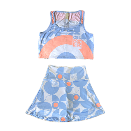 CROPPED MODELO SABALENKA _ AZUL E PÊSSEGO . ÖTA TENNIS CLUB