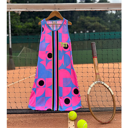 vestido de TENNIS e B.T | nadador OSAKA . GEOMÉTRICO POP ART PINK. ÖTA TENNIS CLUB
