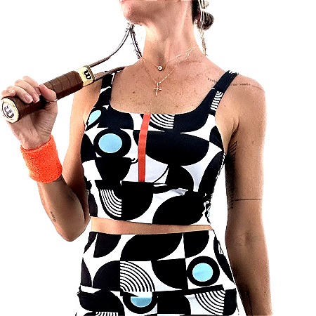 top de TENNIS |SAKKARI . estampa GEOMÉTRICO BLACK . ÖTA TENNIS CLUB