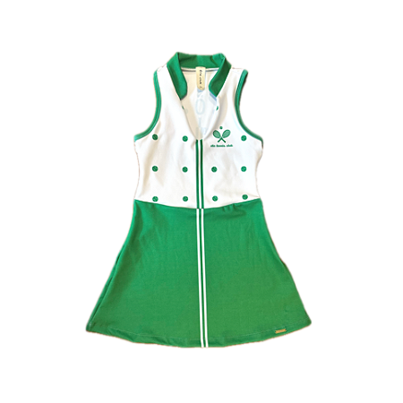 vestido  de TENNIS infantil e adulto |RYBAKINA| .  estampa RAIO DE LUZ_GREEN_ball . ÖTA TENNIS CLUB