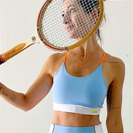 top EMANA® Maria Esther . 3 CORES AZUL . ÖTA TENNIS CLUB