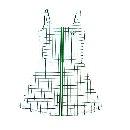 vestido  de TENNIS |ONS| .  estampa SQUARE BRANCO . LA DOLCE VITA . ÖTA TENNIS CLUB