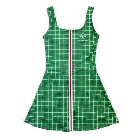 vestido  de TENNIS |ONS| .  estampa SQUARE VERDE. LA DOLCE VITA . ÖTA TENNIS CLUB